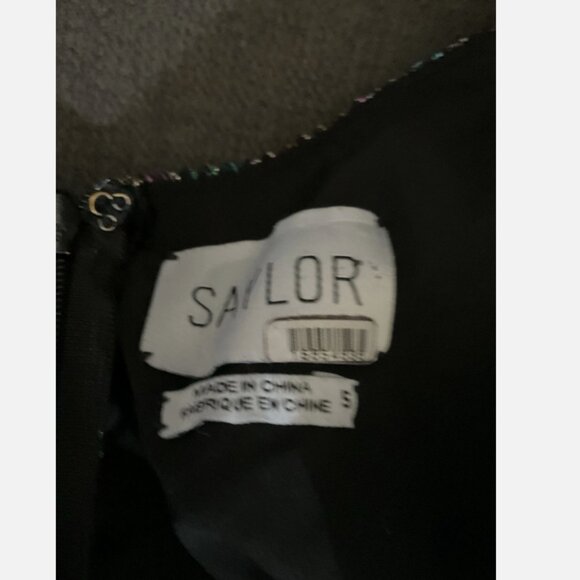 Saylor Aviva Cocktail Dress Long Tiered Metallic Rainbow Small *READ FLAW* - Picture 5 of 8